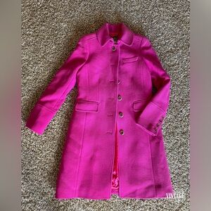 Hot Pink J Crew Double Cloth Italian Coat